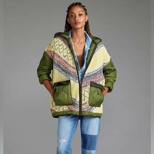 Anthropology pilcro jacket Stylish Green and Yellow Women's Jacket